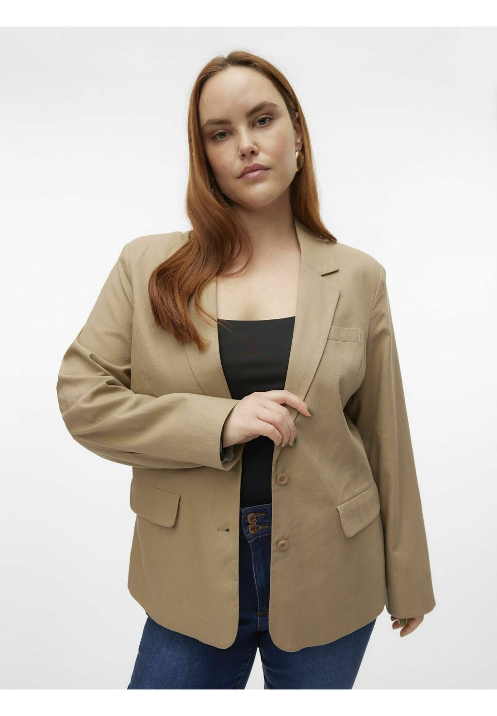 

Блейзер VMLILJA Vero Moda Curve, светло-коричневый