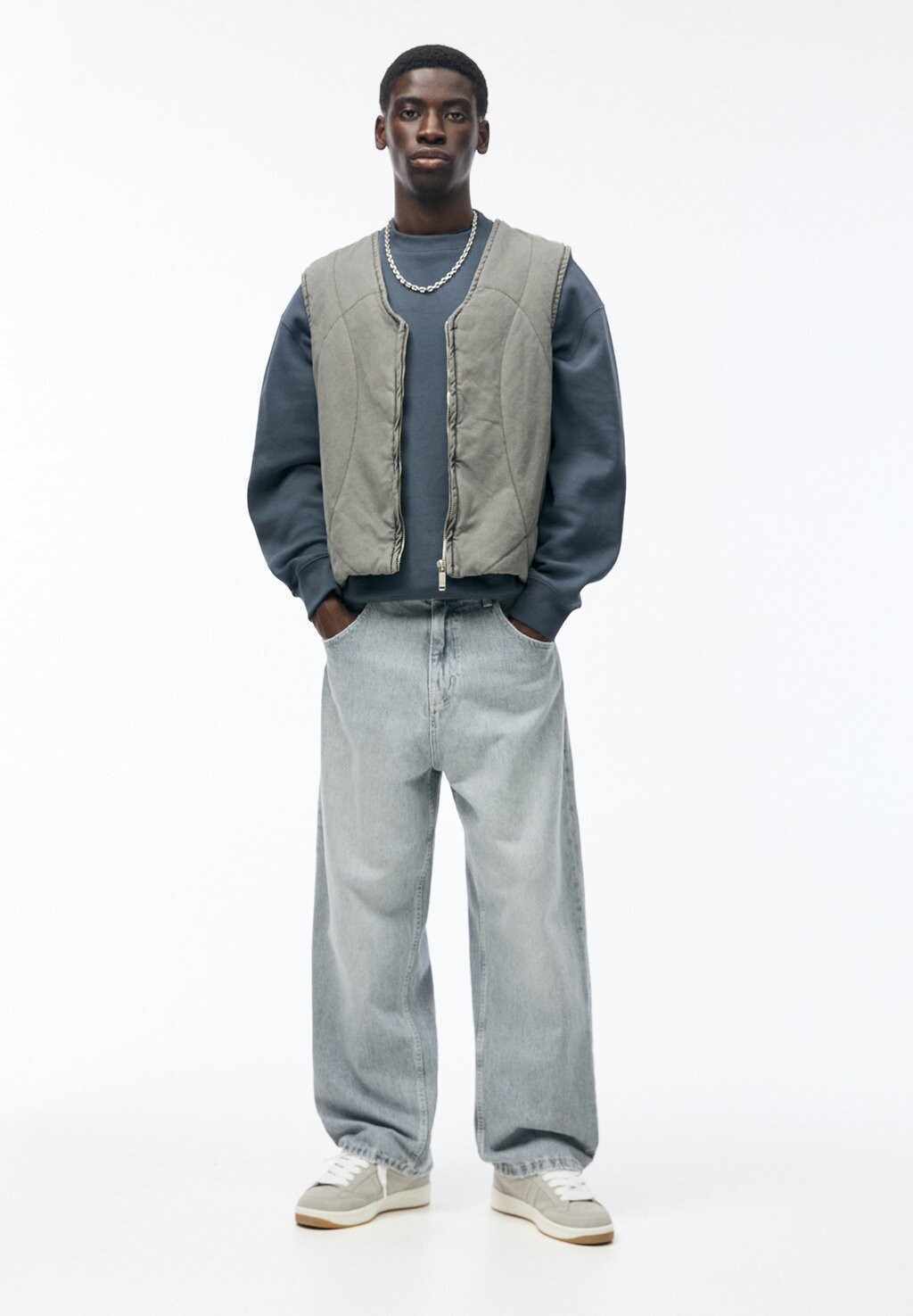 

Джинсы свободного кроя LOOSE-BAGGY PULL&BEAR, серый деним