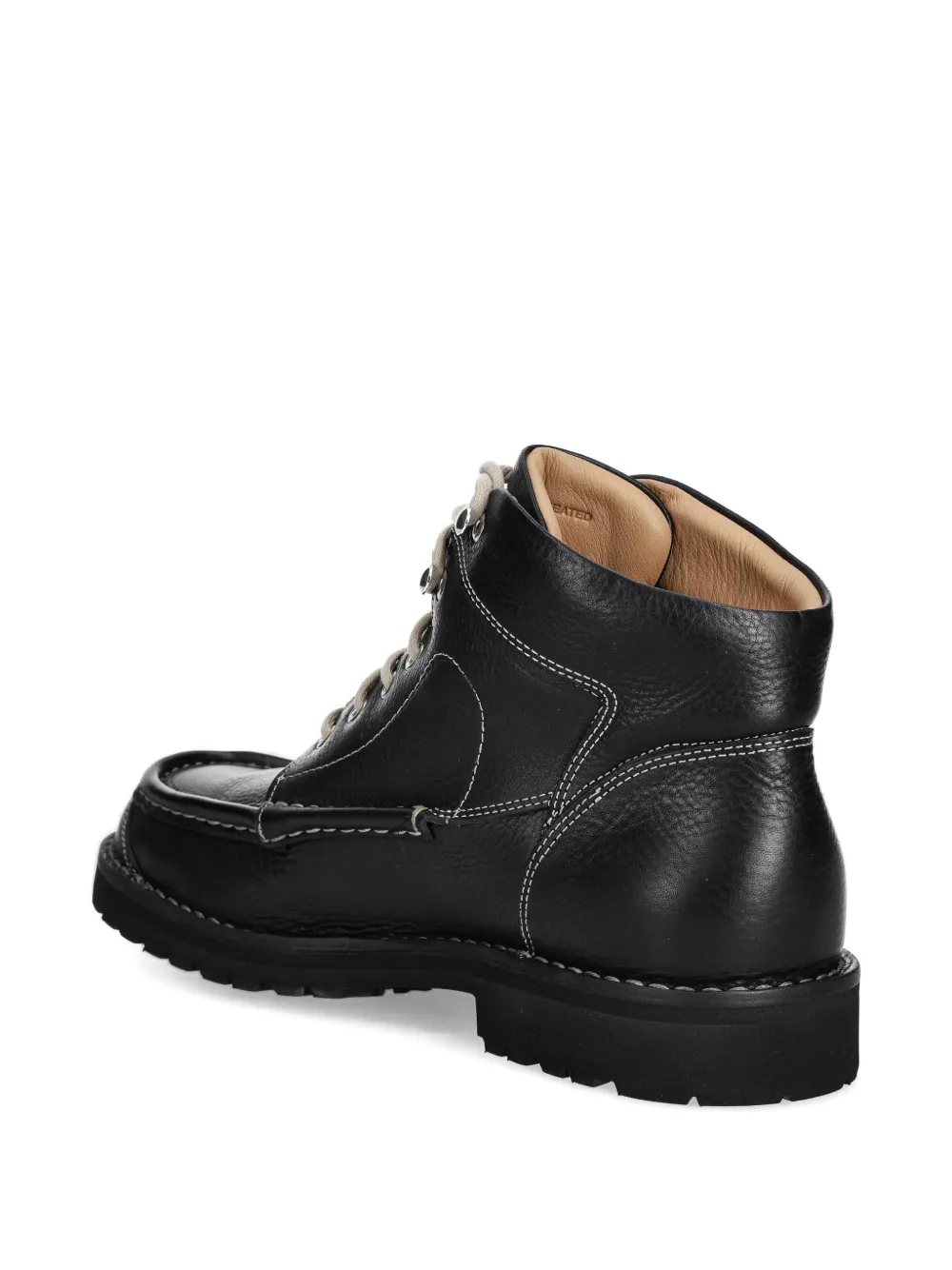 Ботинки на шнуровке с отделкой строчкой Fracap, черный — фото 4