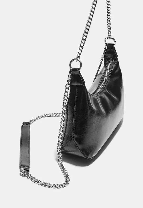 

Сумка через плечо с цепочками Stradivarius, Black