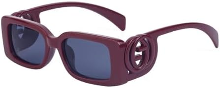 

Квадратные солнцезащитные очки 2027 для женщин и мужчин, модные солнцезащитные очки в маленькой оправе, винтажные панк-очки, защита от ультрафиолета UV400 MTZJH, Red Black