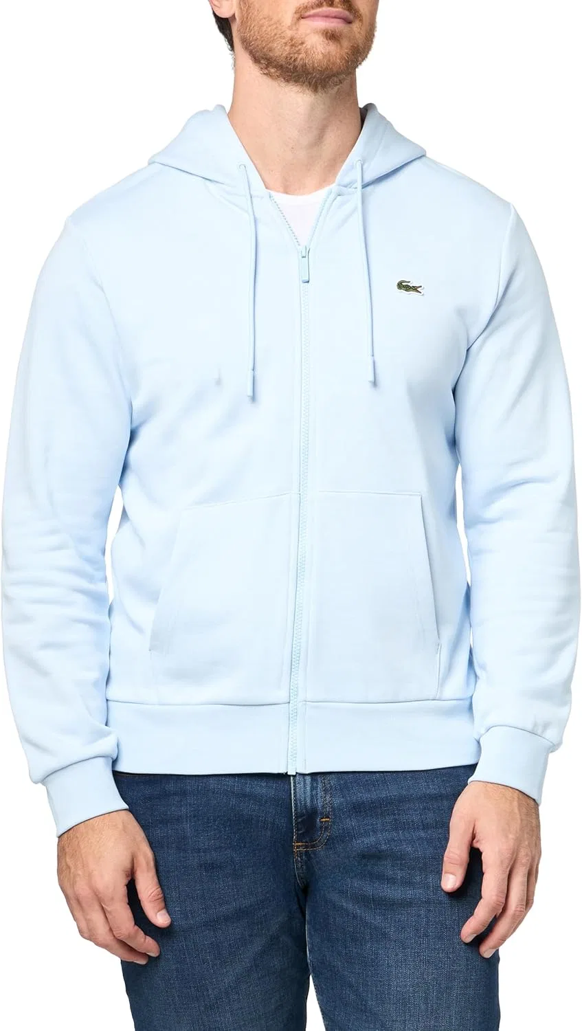 Флисовая кофта с молнией Lacoste, светло-голубой — фото 3