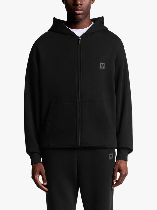 

Хлопковый худи с молнией для отдыха Lyle & Scott, Jet Black