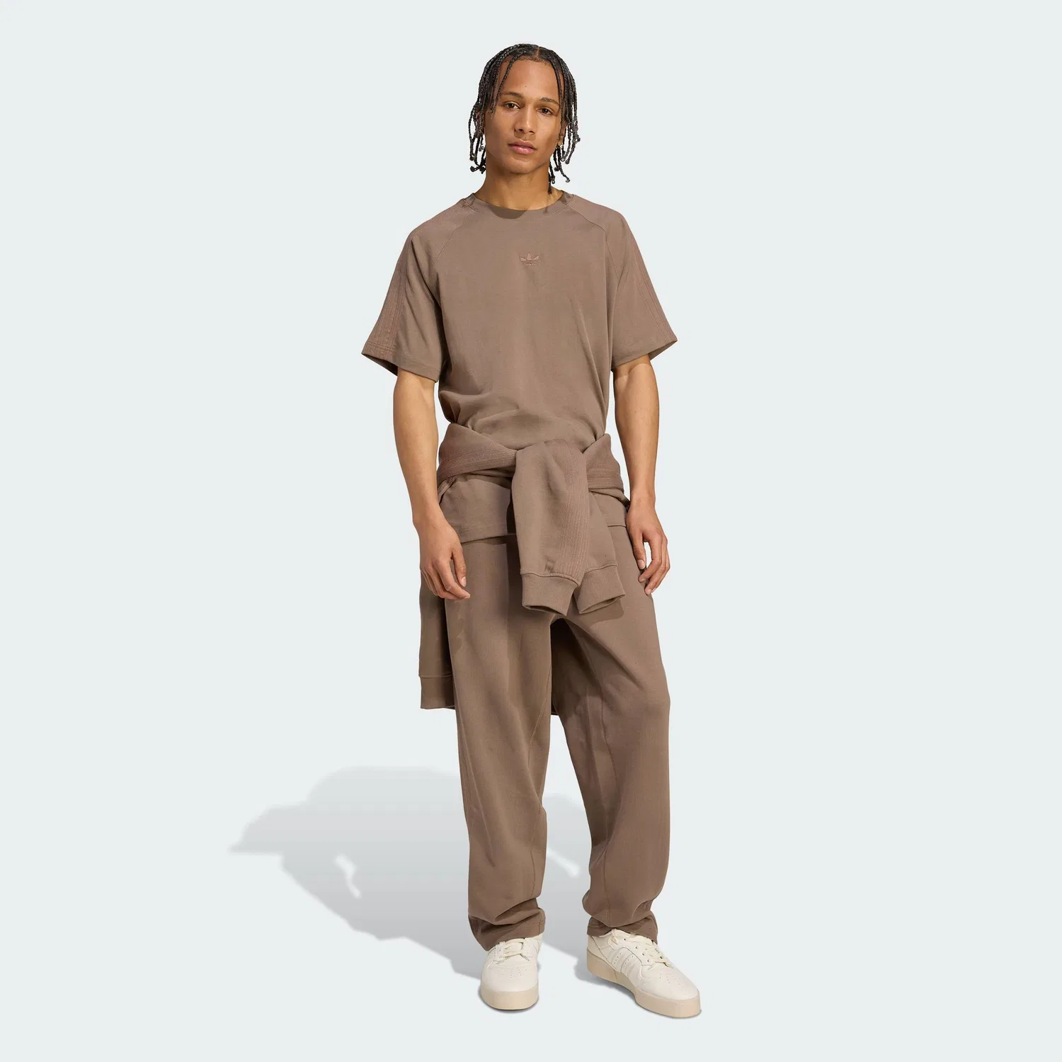 Футболка, хлопок, Premium Essentials Tee Adidas, коричневый — фото 3