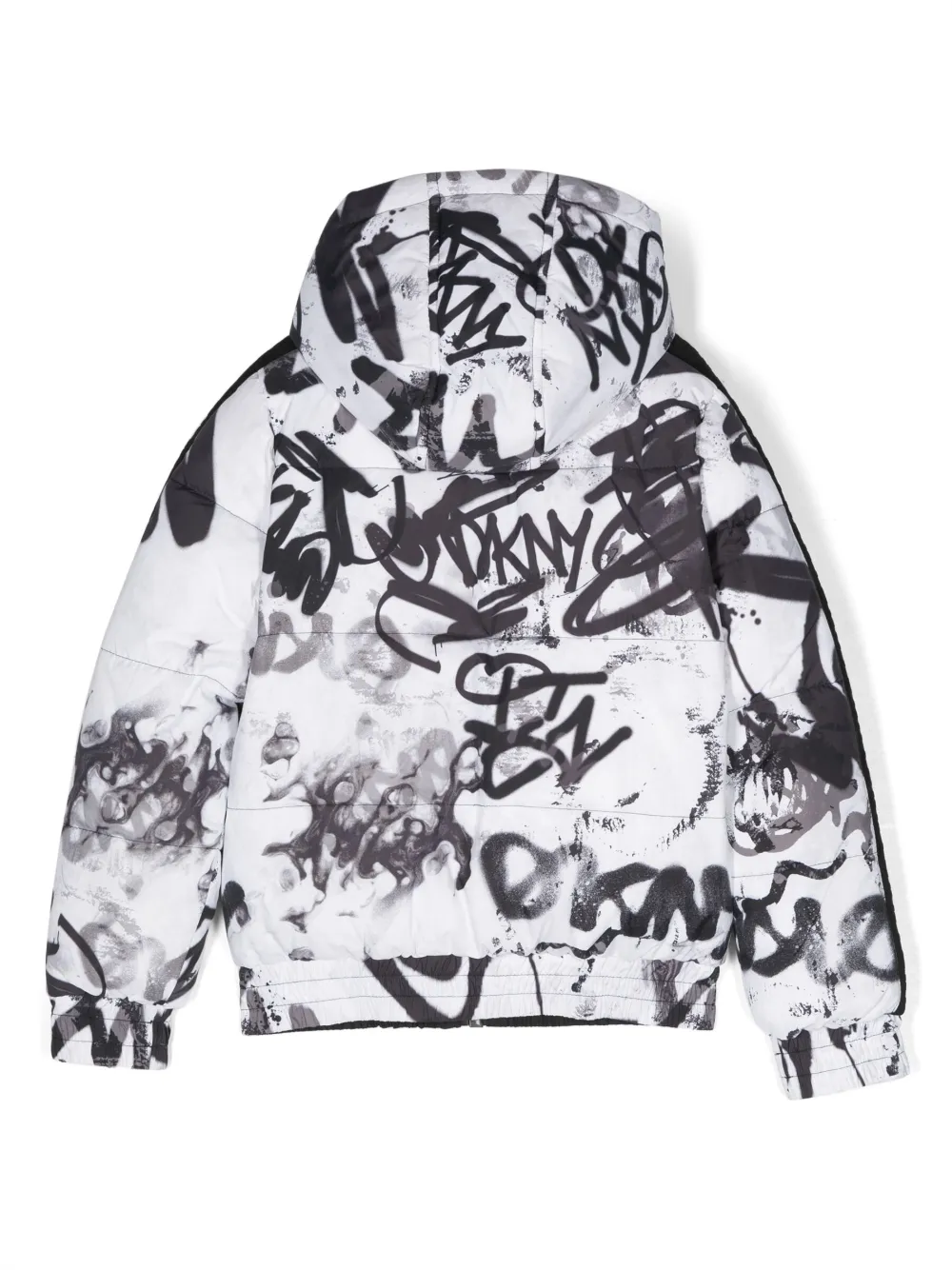 Двусторонний пуховик с логотипом Dkny Kids, белый — фото 2