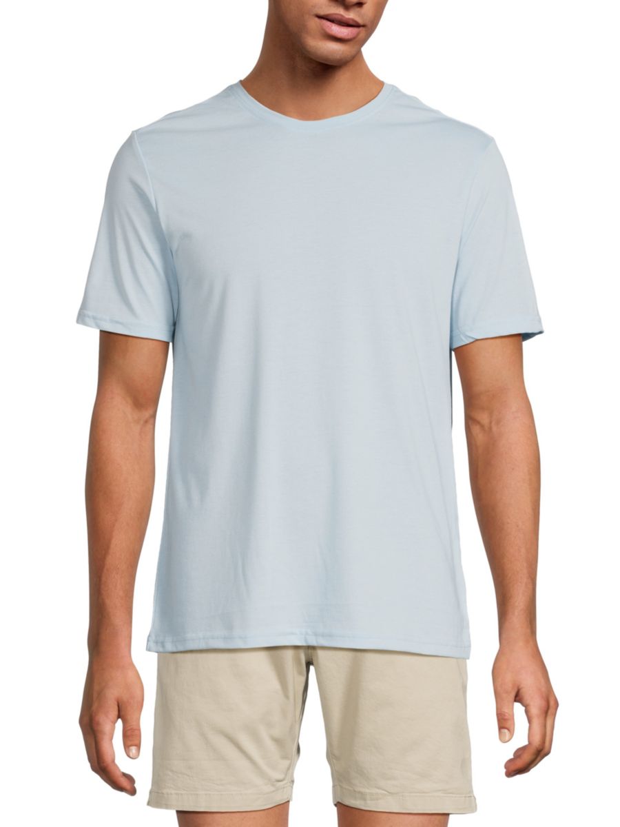 

Футболка Triblend с короткими рукавами и круглым вырезом Saks Fifth Avenue, цвет Soft Blue