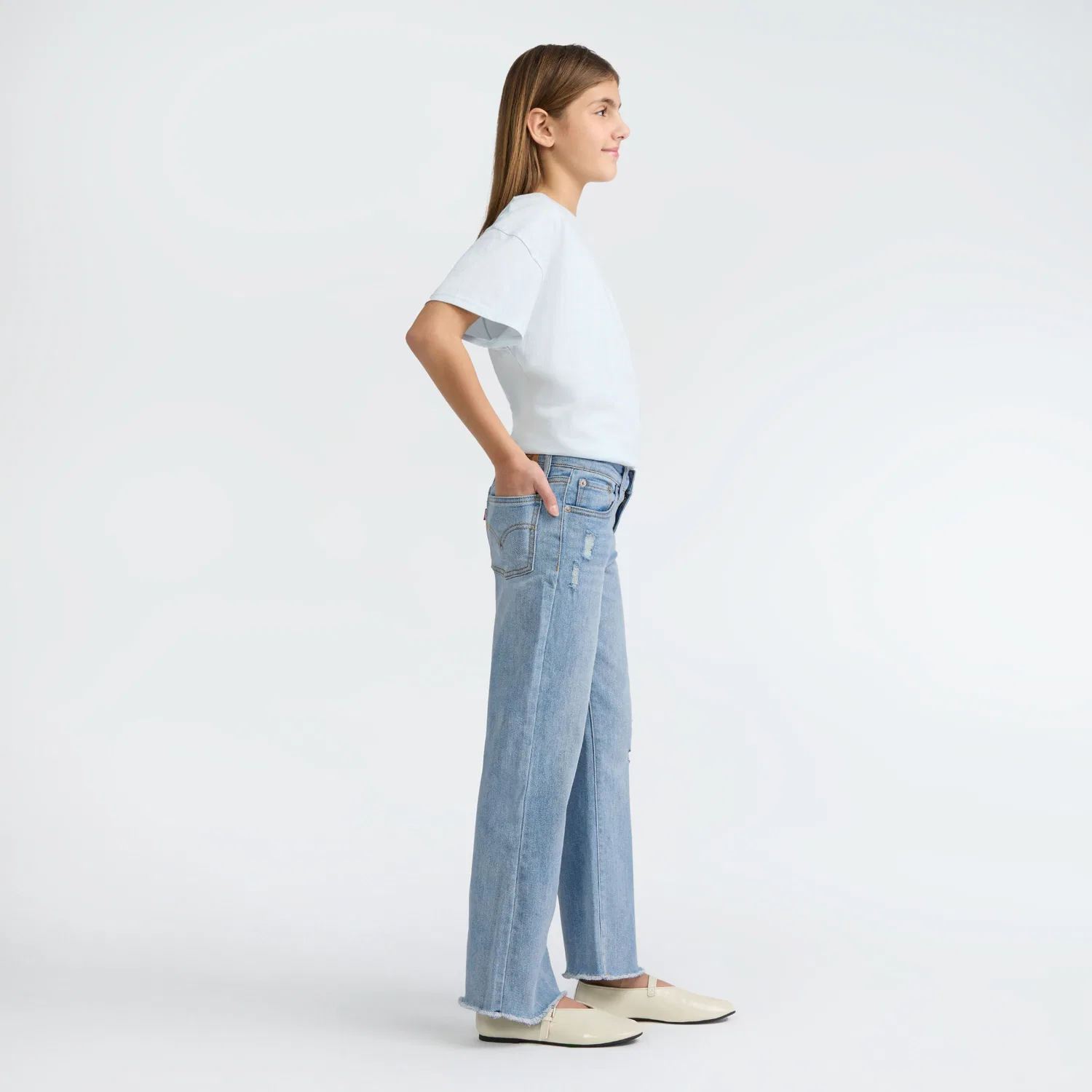 Широкие джинсы для девочек 7-16 лет Levi's, Light Wash — фото 2