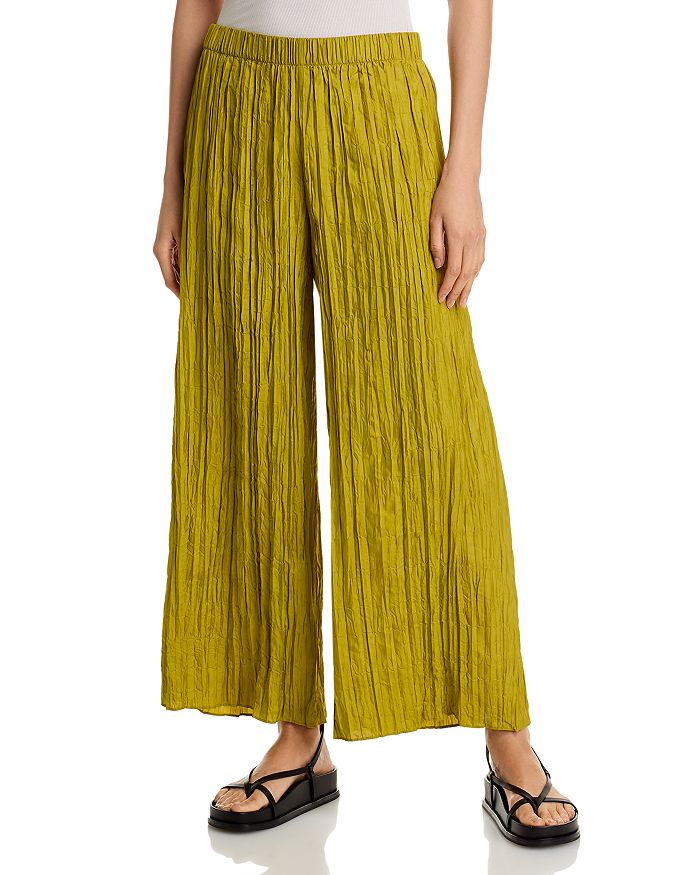 

Широкие брюки-кюлоты из жатого шелка Eileen Fisher, желтый