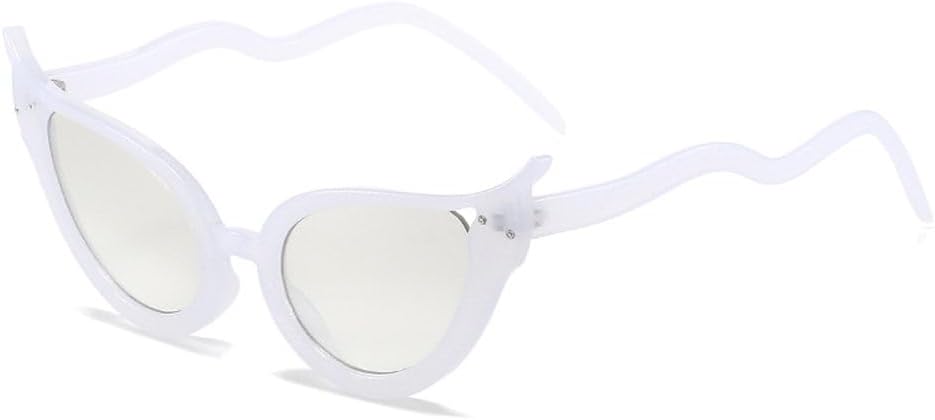 

Винтажные солнцезащитные очки «кошачий глаз» черного цвета для женщин и мужчин, модные панк-очки в женском стиле, трендовые очки с защитой от УФ-излучения UV400 TKKTLLT, White-silvermirror