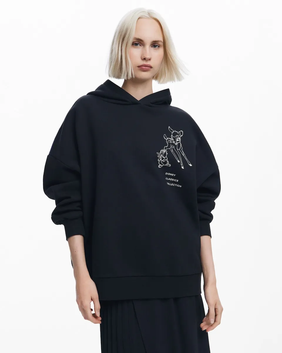 

Женская толстовка с капюшоном Bambi Desigual, черный
