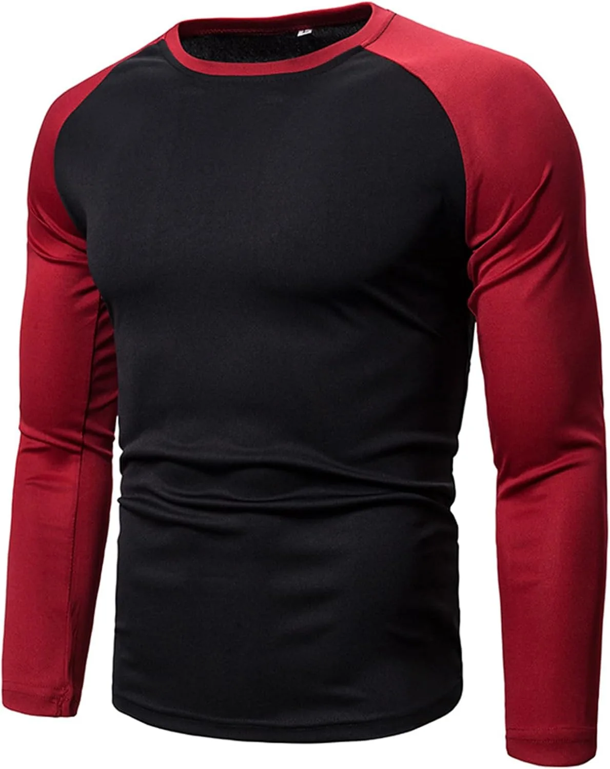 

Мужская футболка Color Block с длинным рукавом Slim Fit Casual Crewneck Weinexra