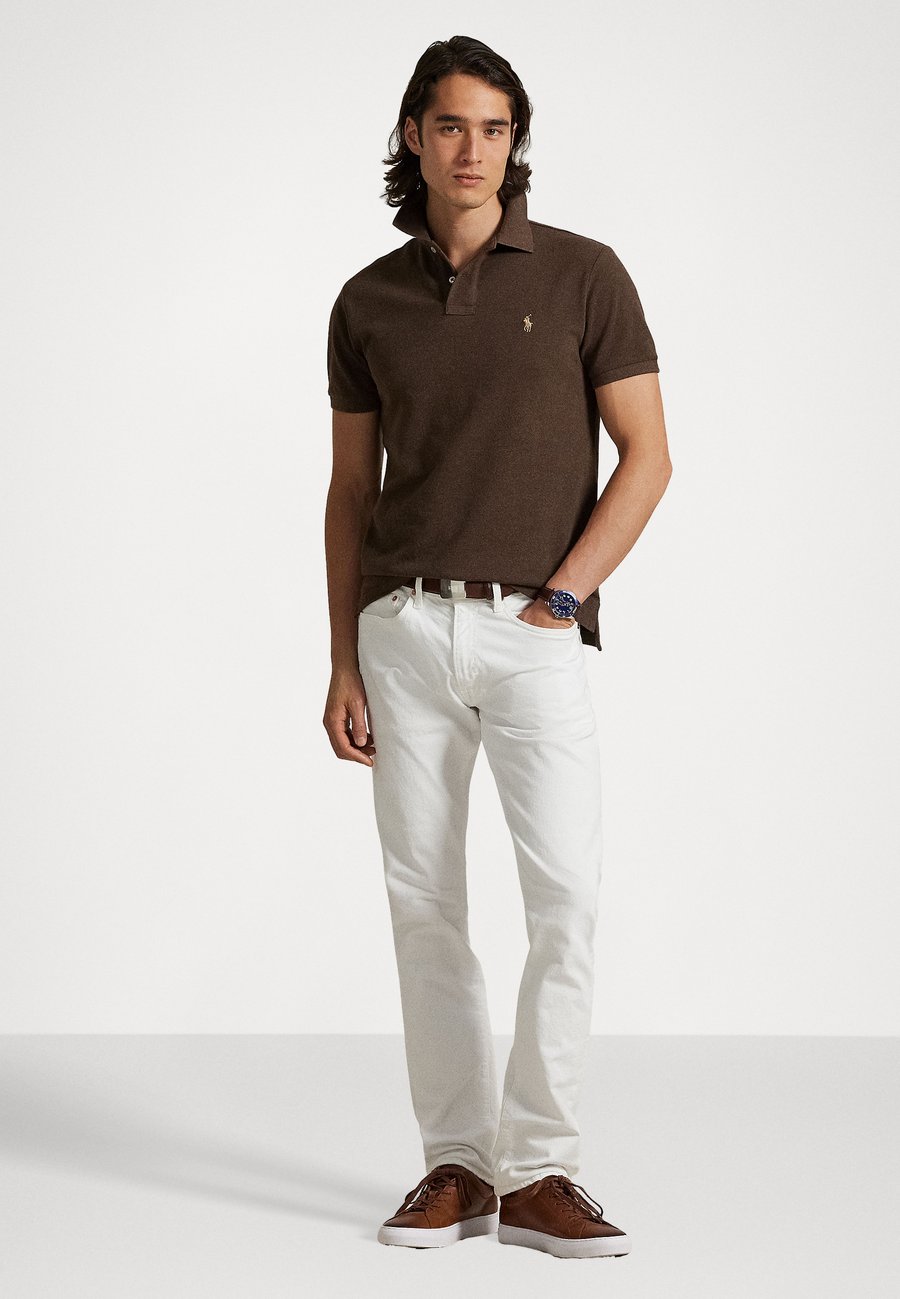 Поло Polo Ralph Lauren THE ICONIC MESH POLO SHIRT, Nutmeg Brown/Mottled Brown — фото 2