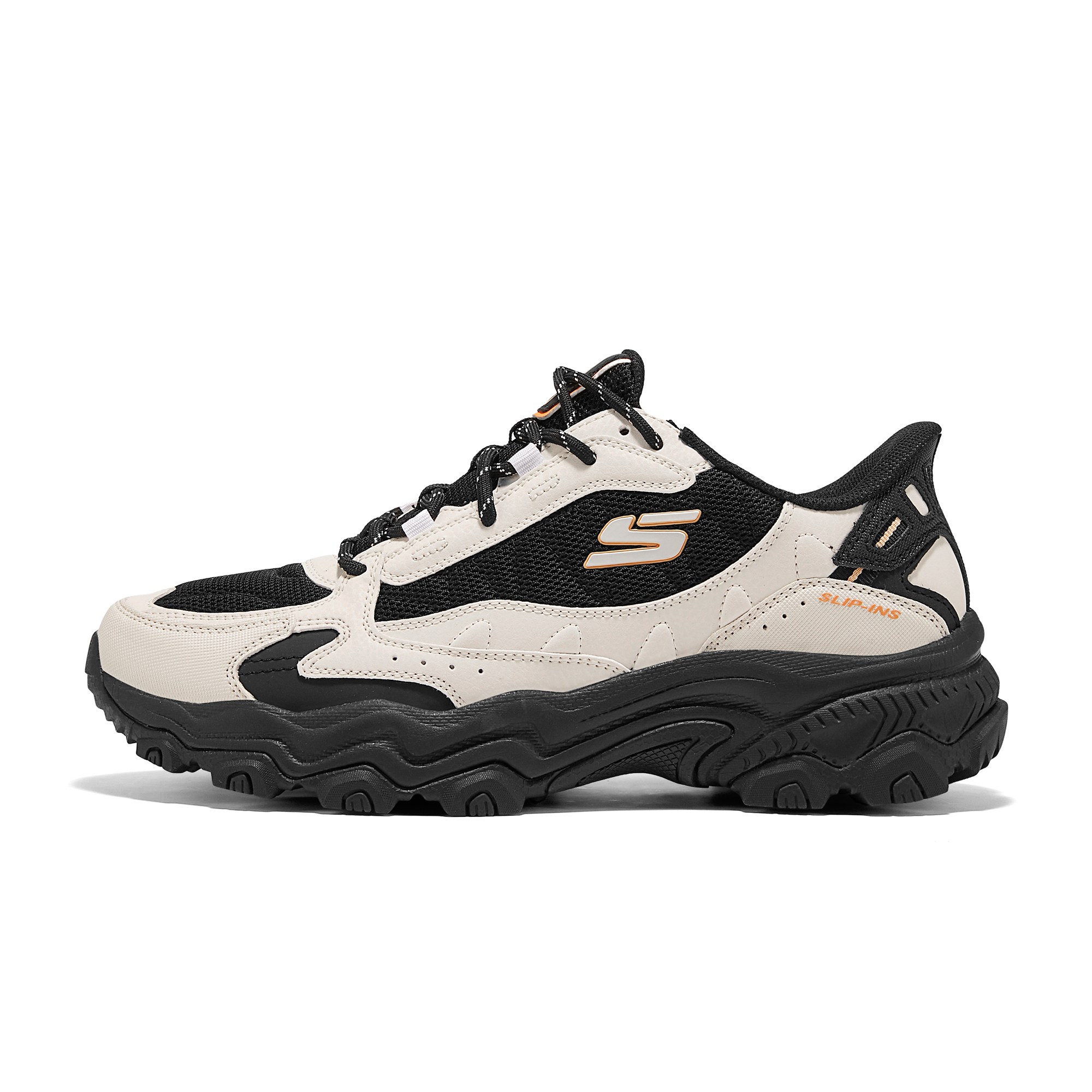 

Skechers Мужские походные кроссовки с низким верхом, амортизирующие, износостойкие, дышащие, нескользящие, черные