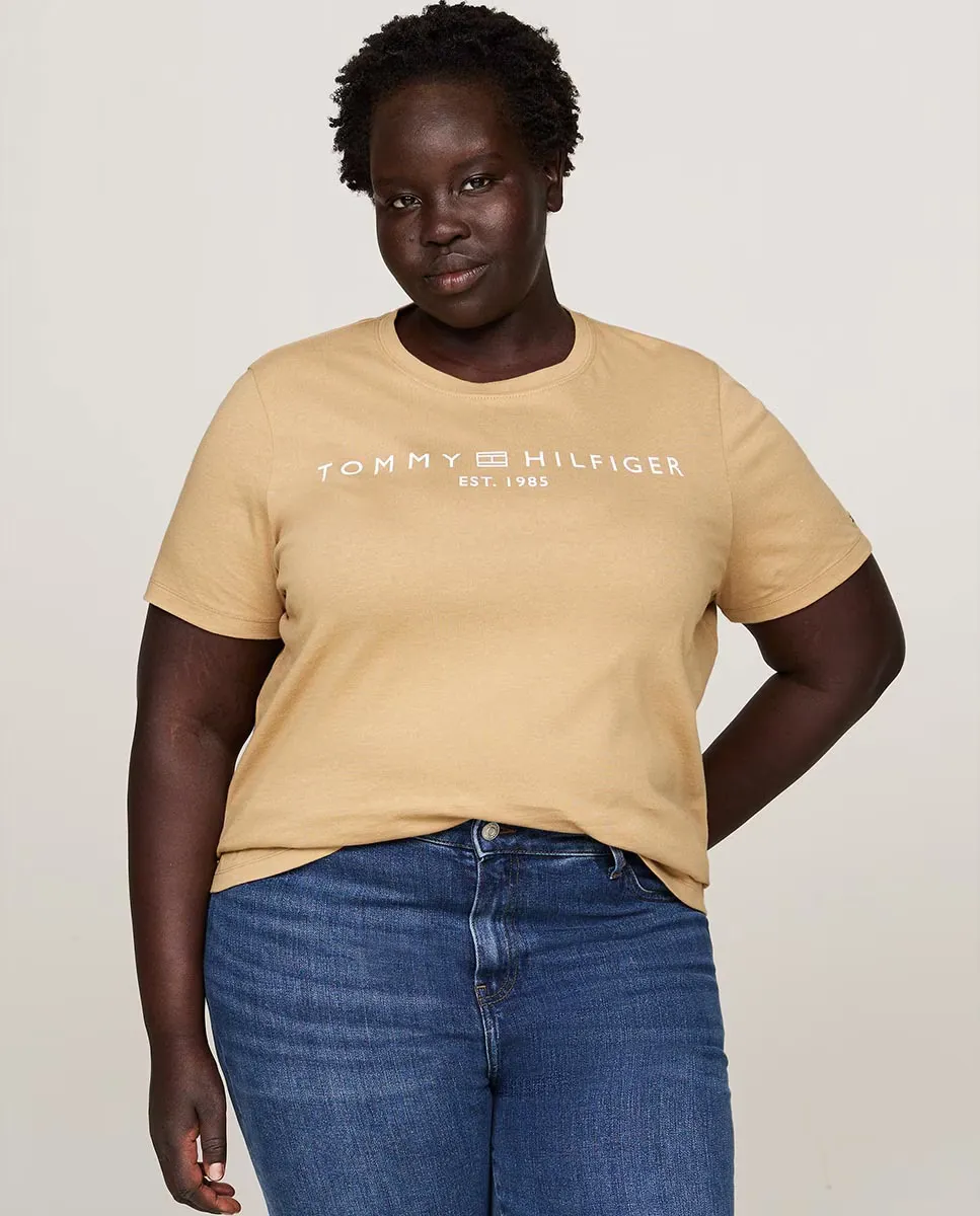 

Женская футболка с короткими рукавами и круглым вырезом Tommy Hilfiger, светло-коричневый