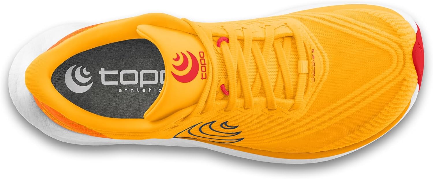 Мужские кроссовки Topo Athletic Cyclone 3 с легкой конструкцией и удобной посадкой, перепад 5 мм, для бега по дороге, синий/оранжевый/темно-синий — фото 4