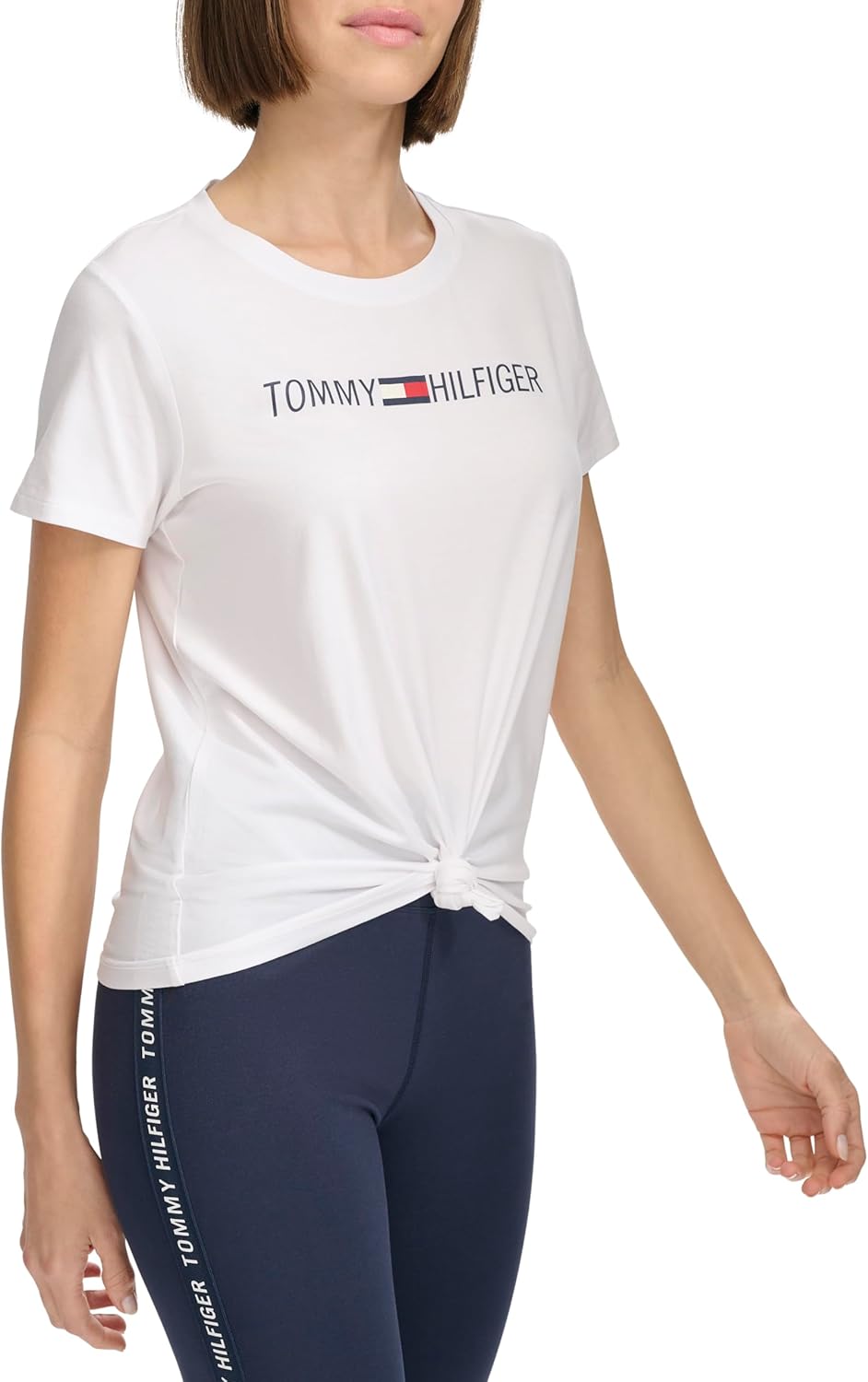 Женская футболка с графическим логотипом Tommy Hilfiger, White — фото 3