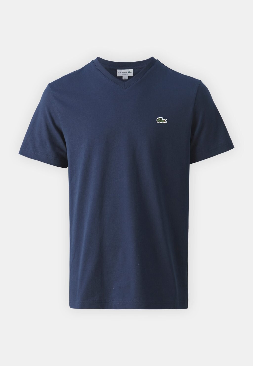 Футболка Lacoste V-образный вырез, однотонная, темно-синий — фото 3
