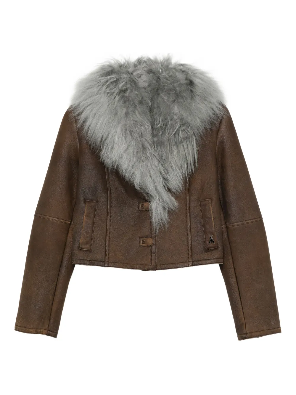 

Куртка с меховым воротником Patrizia Pepe, коричневый