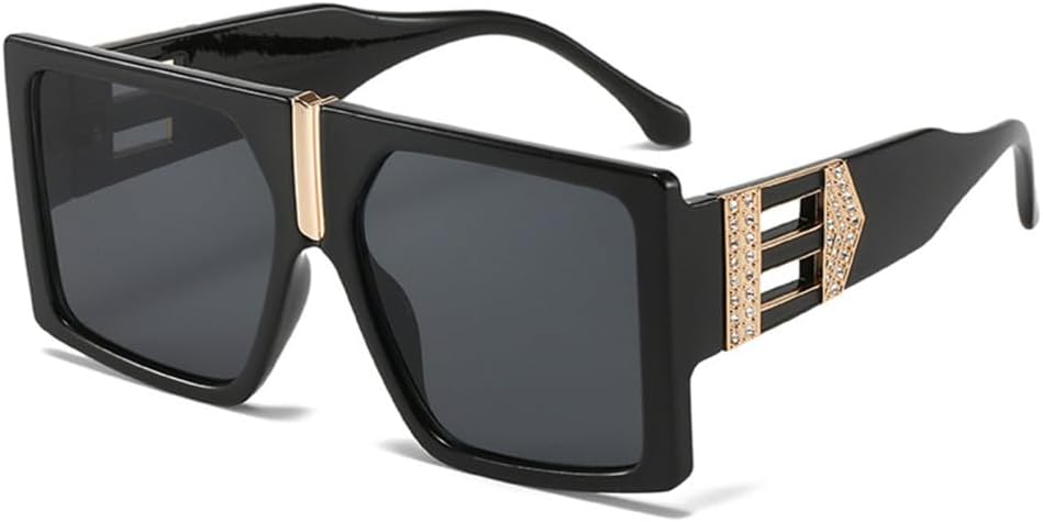 

Ретро женские солнцезащитные очки, мужские солнцезащитные очки с заклепками и защитой от УФ-излучения UV400, многоугольные солнцезащитные очки для мужчин LANGSER, Black Black