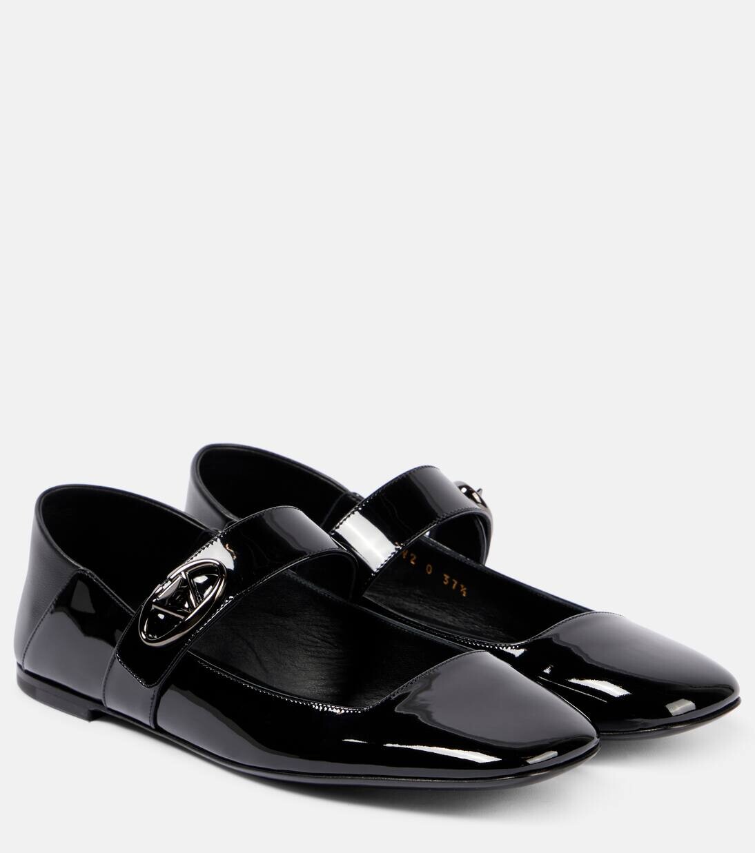 Туфли Мэри Джейн из лакированной кожи VLogo Locker Valentino Garavani, черный