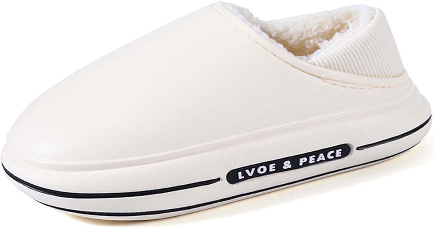 

Мужские и женские тапочки ElioGn, нескользящие, водонепроницаемые зимние тапочки для взрослых, удобные шлепанцы Muller, теплые садовые сабо, домашние и тапочки для женщин и мужчин, бежевый