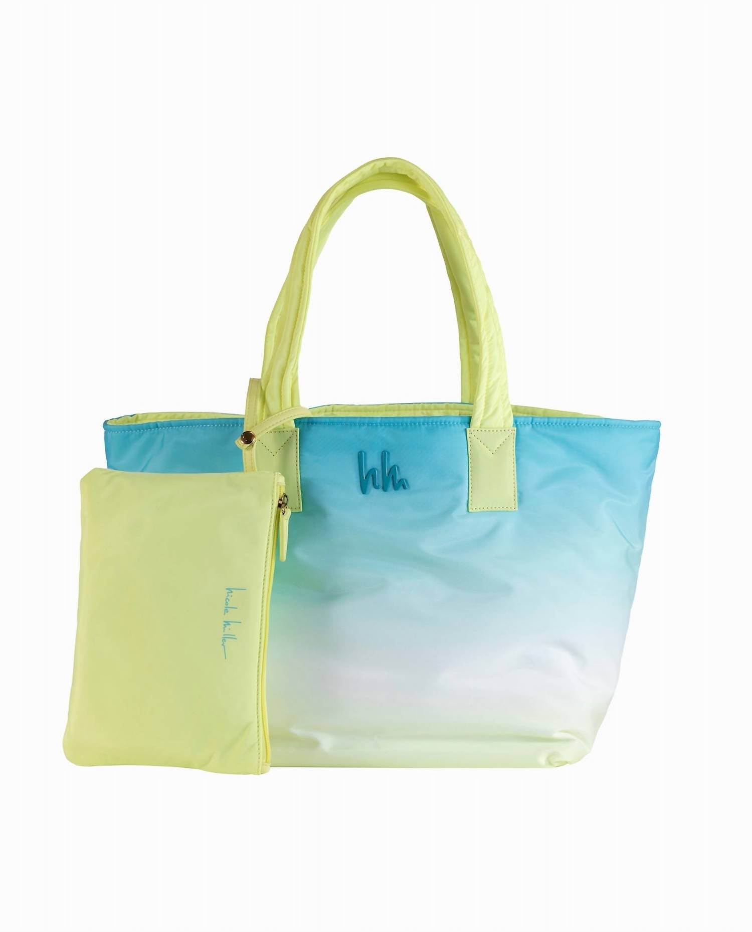 

Женская нейлоновая сумка-шоппер с реверсом в градиенте синий-желтый Nicole Miller