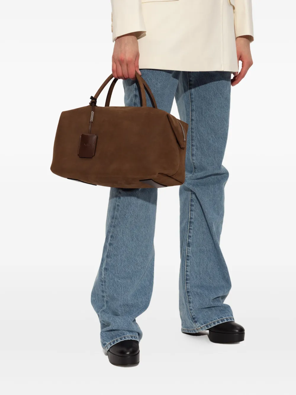 Маленькая сумка-тоут Holdall Max Mara, коричневый — фото 2