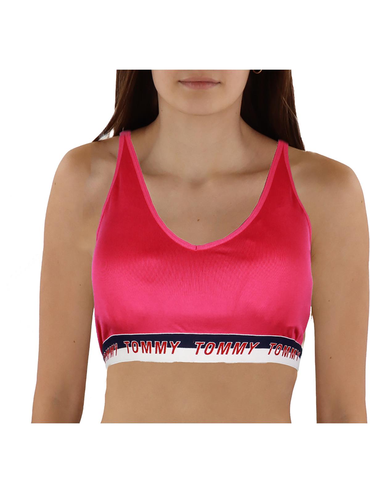 

Женский спортивный бюстгальтер с логотипом для фитнеса Tommy Hilfiger Sport, цвет electric magenta