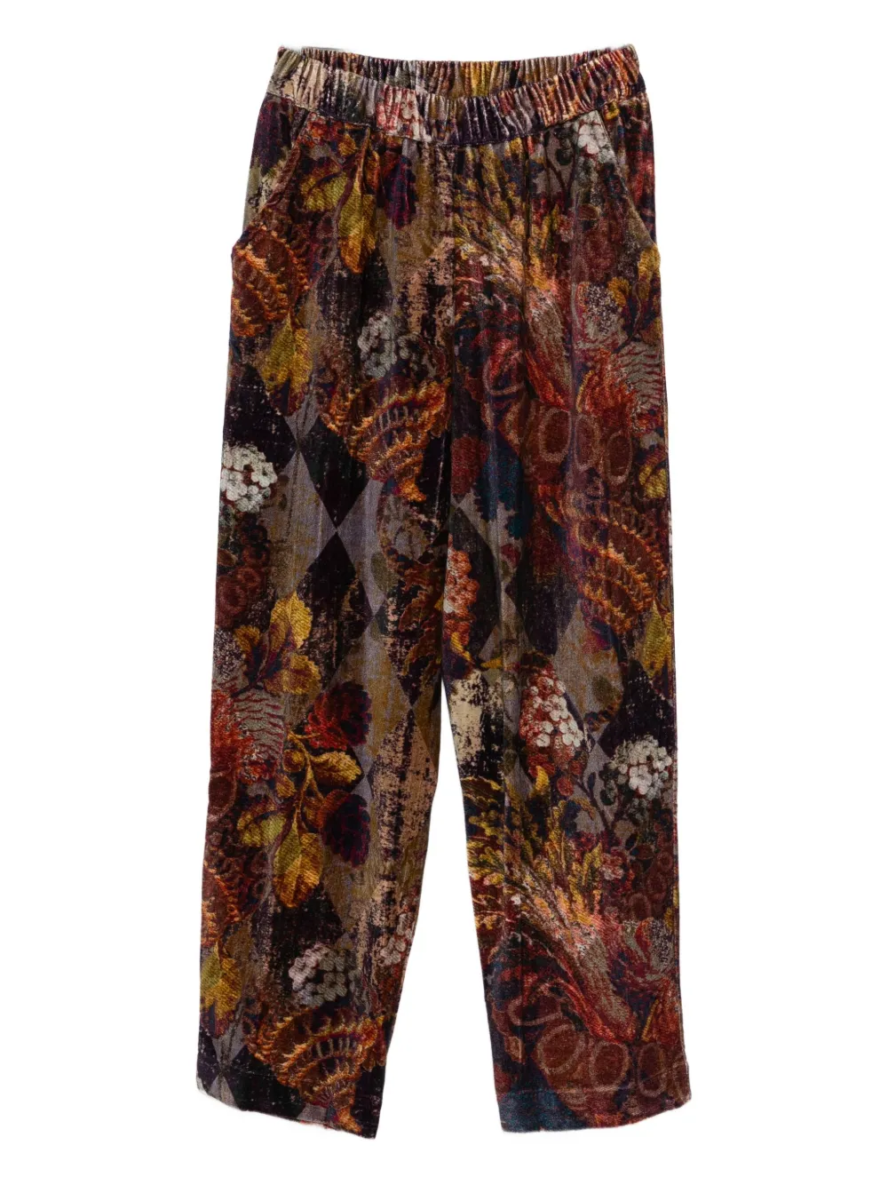 

Брюки с цветочным принтом YAVI, коричневый