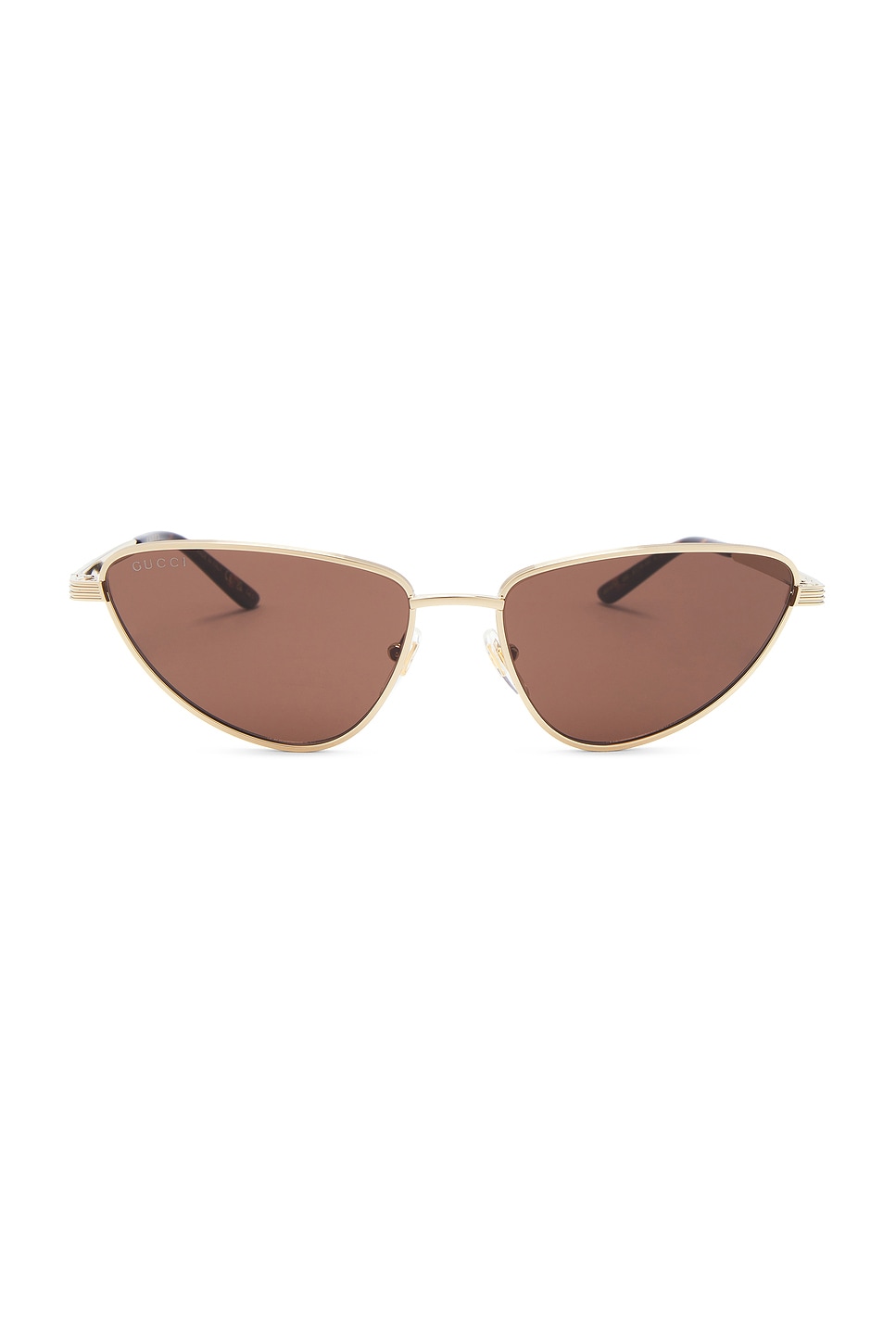 

Металлические солнцезащитные очки Gucci, gold & brown