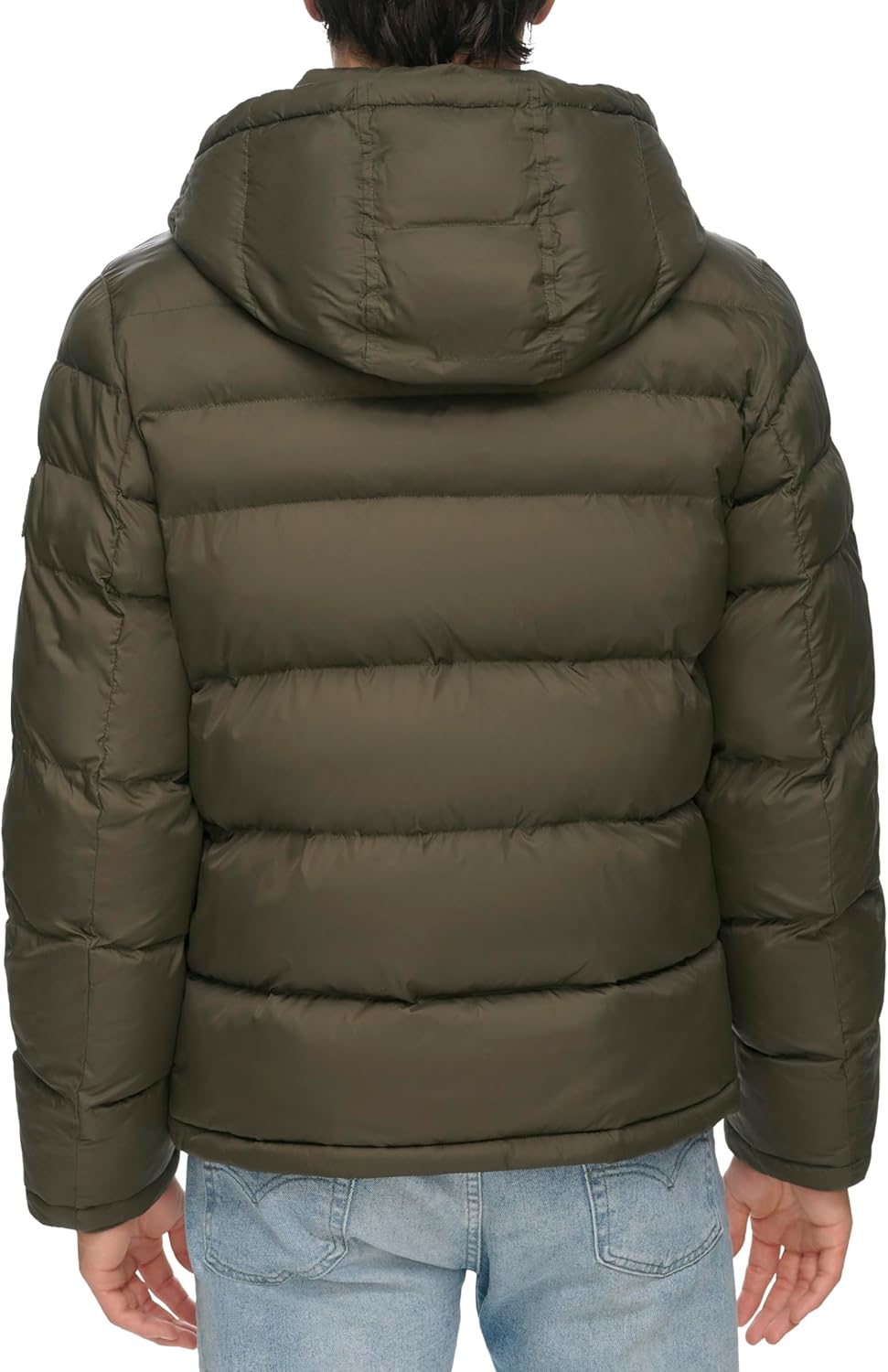 Мужская куртка-пуховик Tommy Hilfiger с капюшоном (стандартная и для больших и высоких), Olive — фото 4