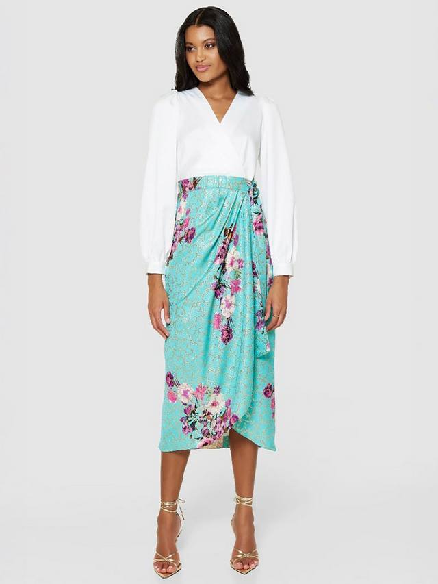 

Платье-карандаш с запахом в цветочек Closet London, цвет Turquoise/Multi