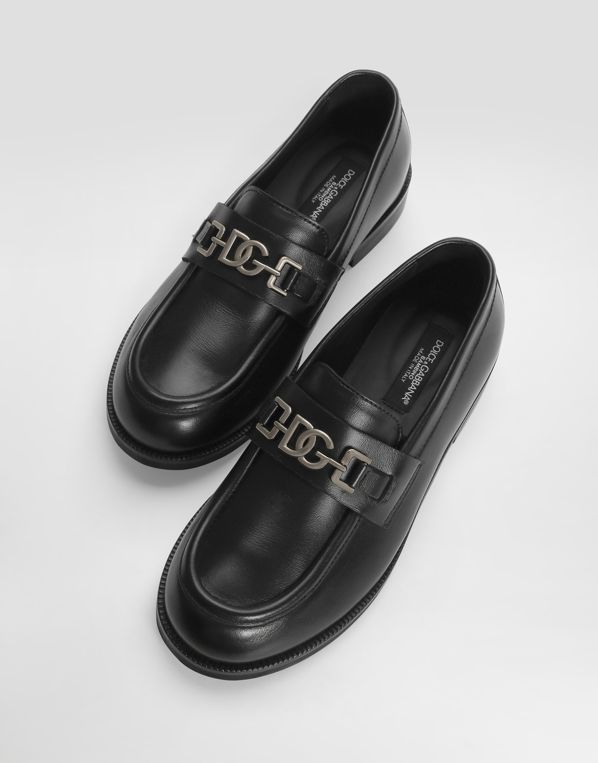 Лофер из телячьей кожи наппа DOLCE & GABBANA, черный — фото 4