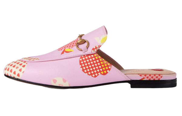 Тапочки princetown slippers 'pink orange' Gucci, розовый — фото 2