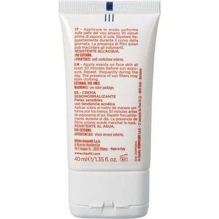 Крем для лица SPF RILASTIL Acnestil Sebo-Normalizing Cream смягчающее и матирующее действие Anti-Erythm Acneica + — фото 3