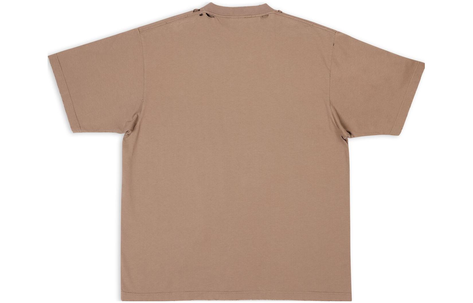Футболка Boxy Fit Vintage Balenciaga, Светло-коричневая — фото 3