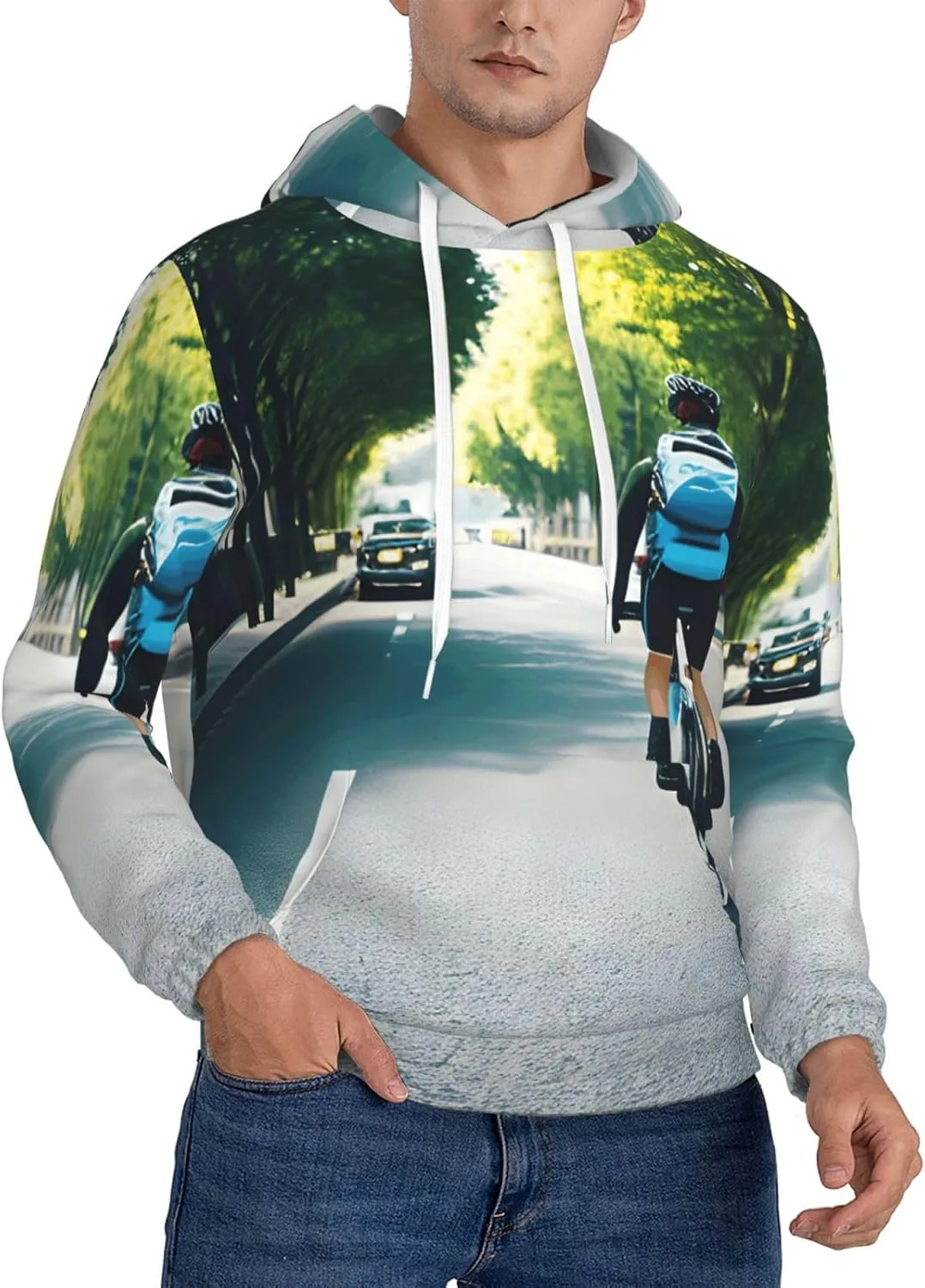 

Толстовка с капюшоном BaerK для мужчин, с принтом автомобиля и велосипеда