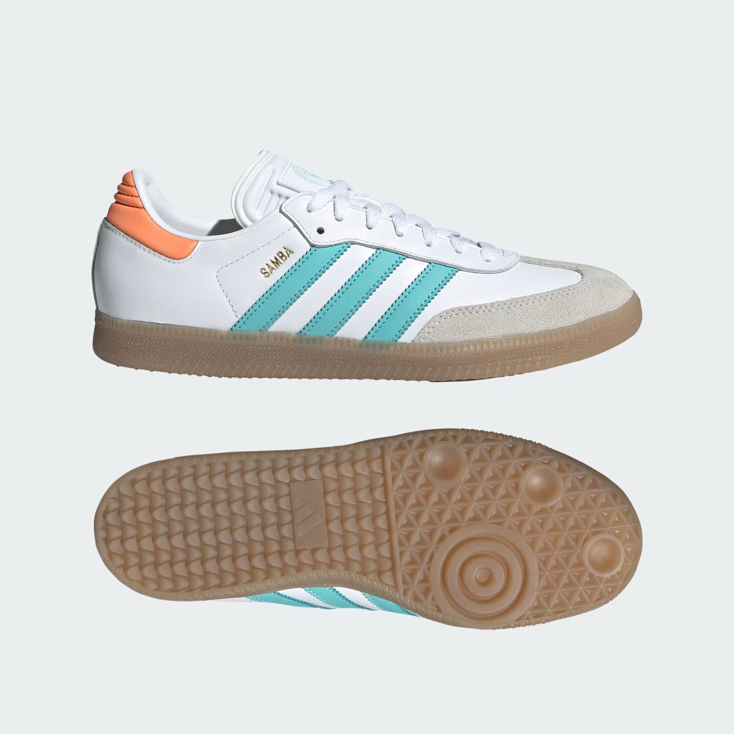 

Обувь для мини-футбола Samba Inter Miami CF Adidas, цвет Cloud White/Easy Mint/Gum