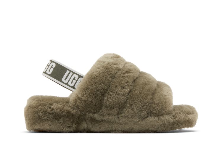 

Кроссовки UGG Wmns Fluff Yeah Slide Burnt Olive, зеленый