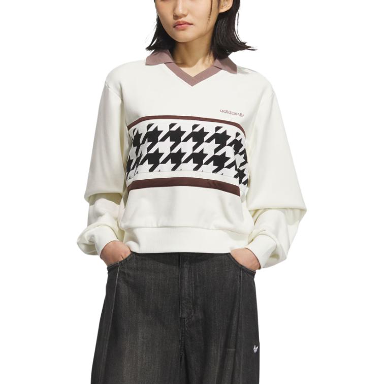 Футболка худи женская houndstooth Adidas Originals, белый — фото 3
