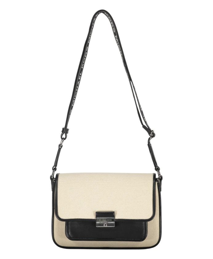 

Холщовая сумка через плечо с деталями из экокожи Michael Kors, бежевый