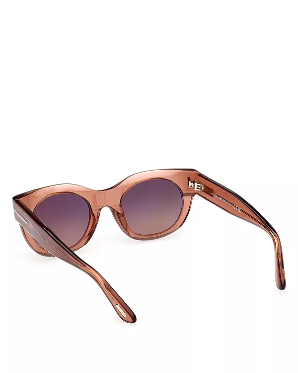 Круглые солнцезащитные очки Marine, 50 мм Tom Ford, коричневый — фото 3