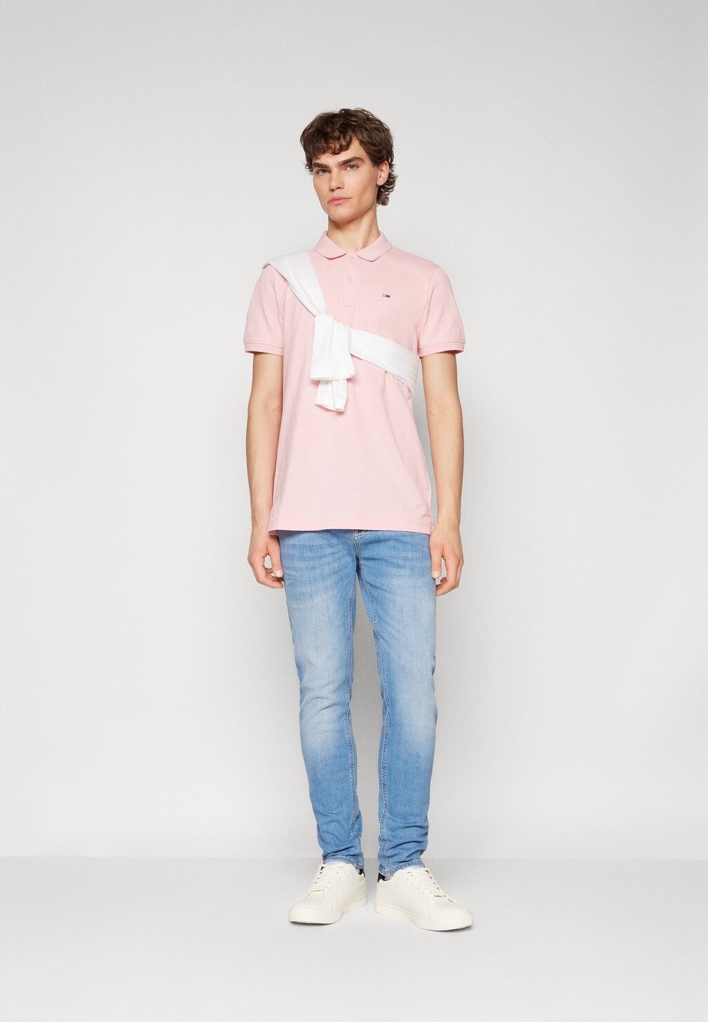 

Рубашка-поло Slim Placket Tommy Hilfiger, балетно-розовая