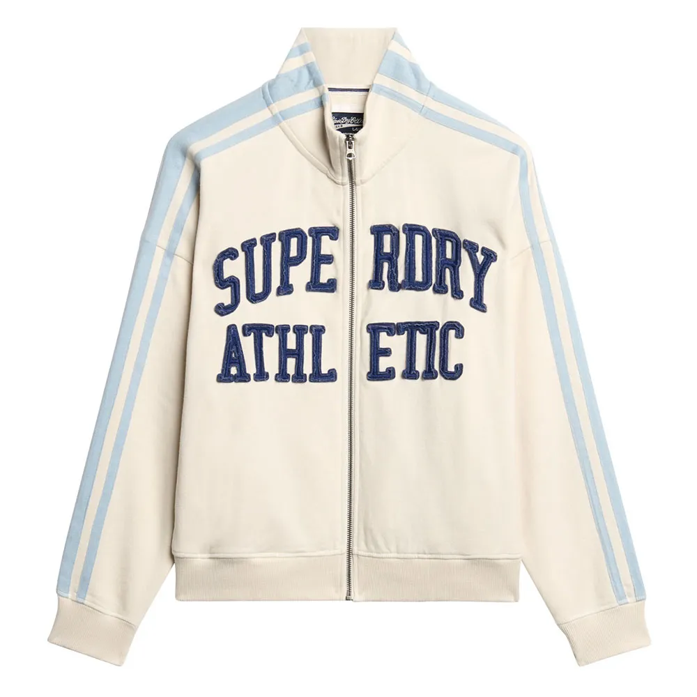 

Толстовка Superdry Athletic Applq Loose full zip, бежевый