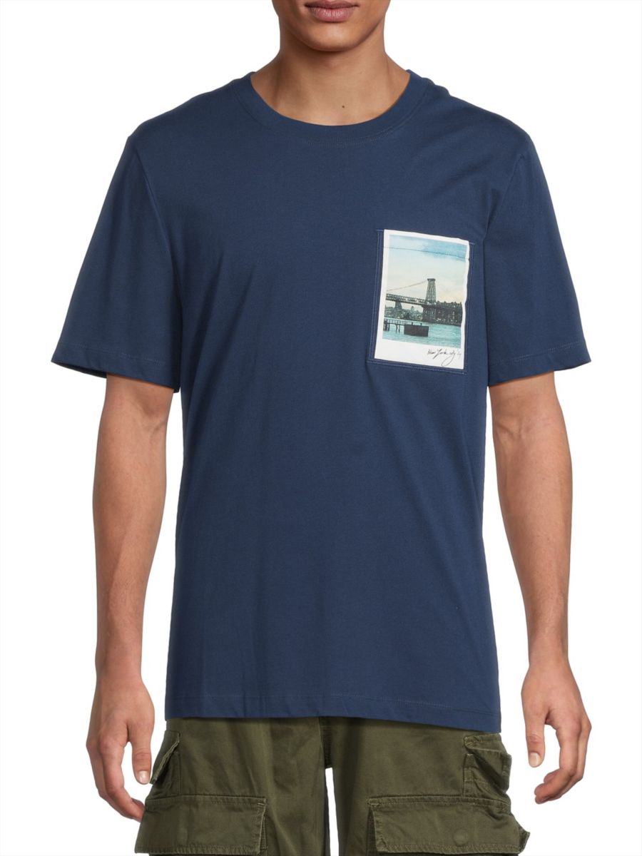 

Футболка с фото K-Postcard Helmut Lang, темно-синий