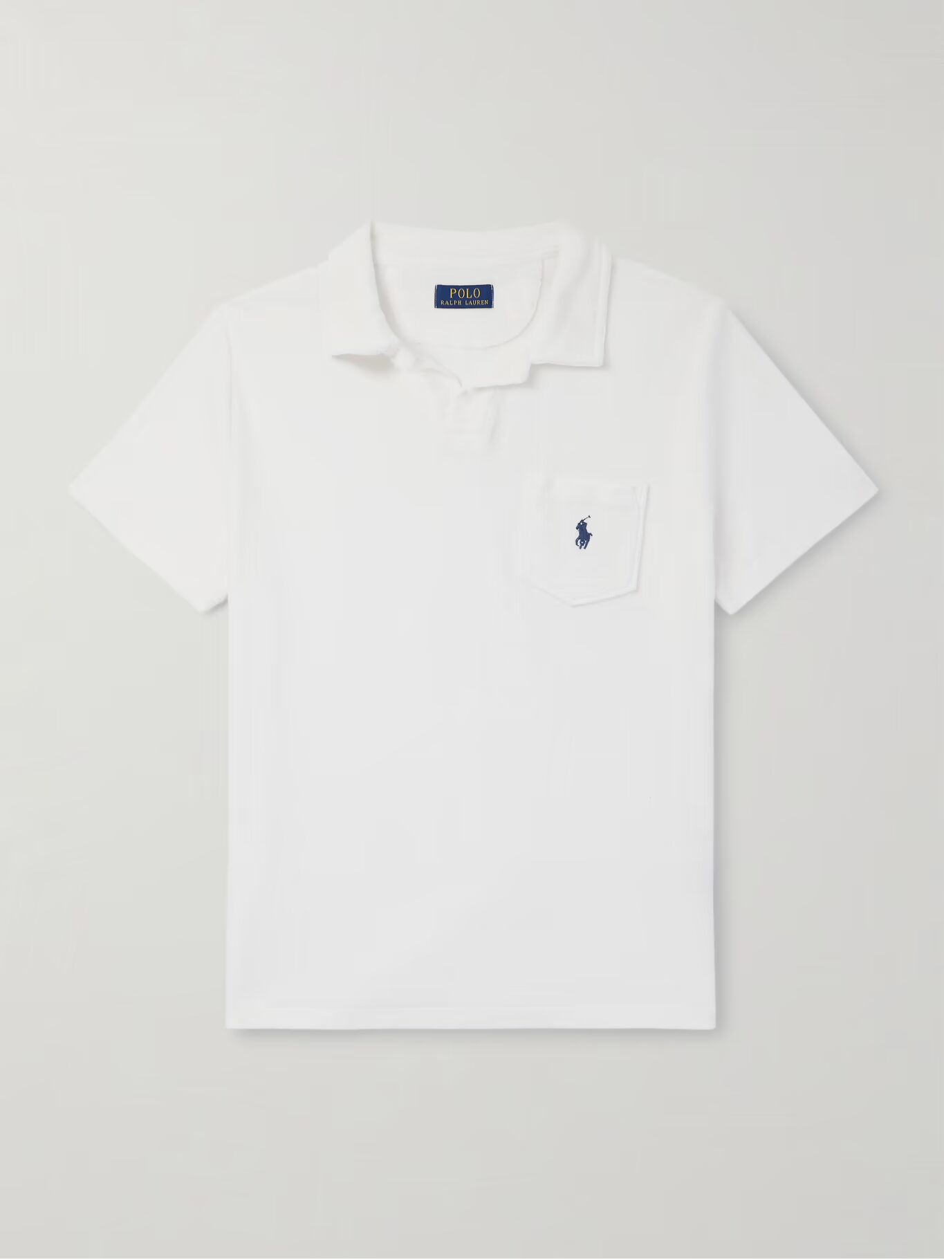 

Рубашка-поло из хлопчатобумажной махровой ткани с вышитым логотипом POLO RALPH LAUREN, белый