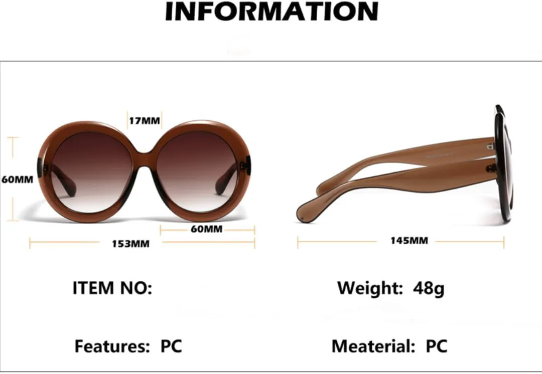 

Винтажные большие круглые солнцезащитные очки для женщин и мужчин, увеличенного размера, с градиентным переходом цвета, модные, роскошные VVTWSSW, Green Grey
