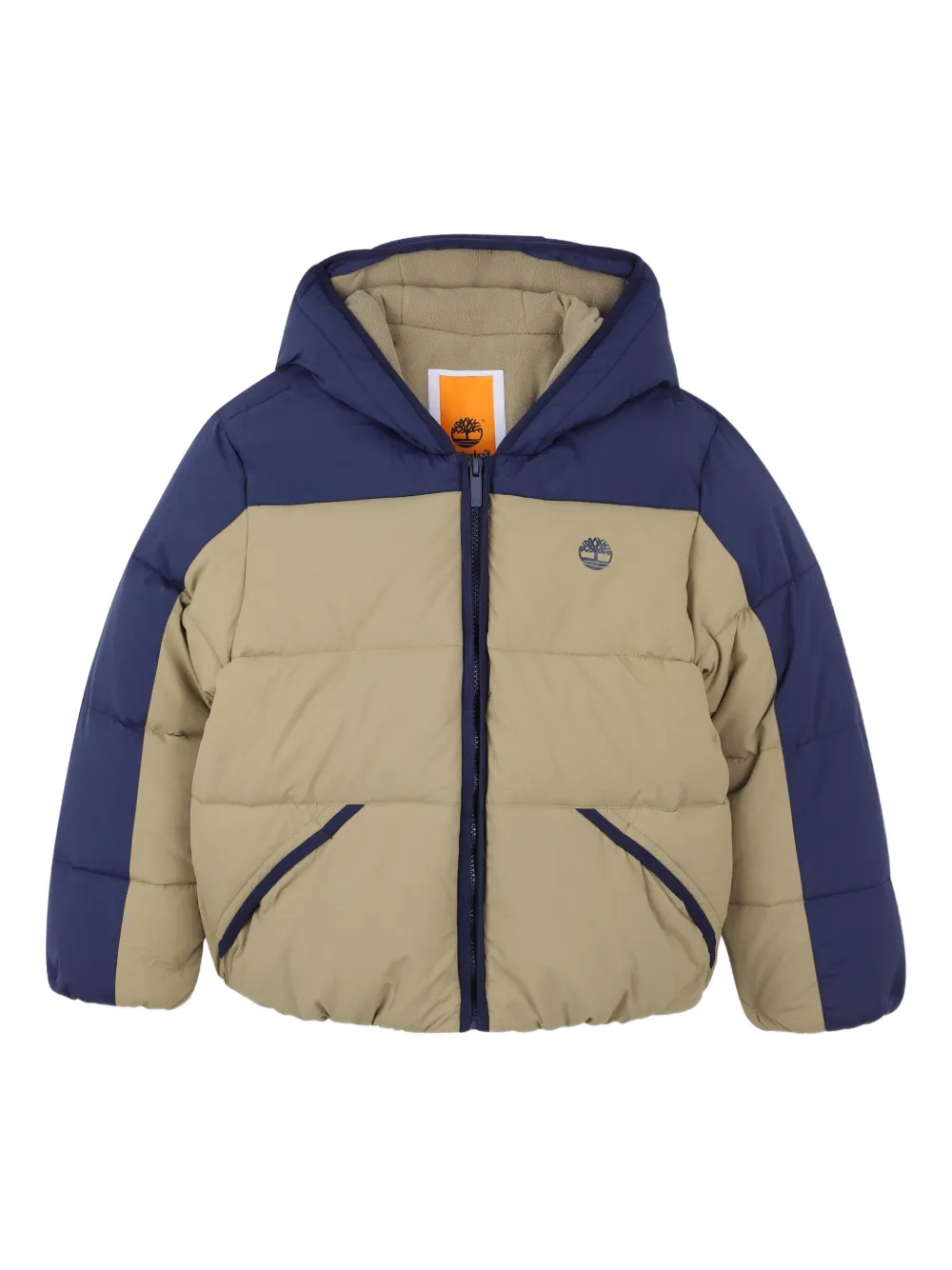 

Утепленная куртка с капюшоном и цветными блоками Timberland Kids, нейтральный