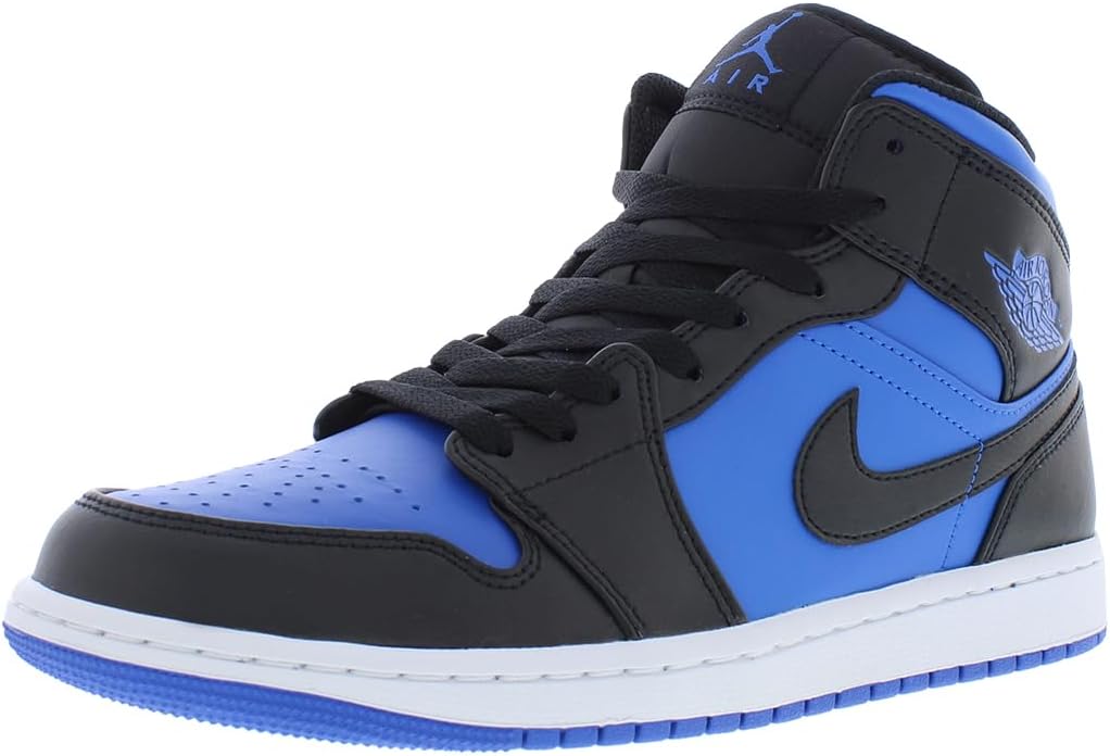 

Баскетбольные кроссовки Nike Air Jordan 1 Mid для мужчин, Black Royal Blue Black White