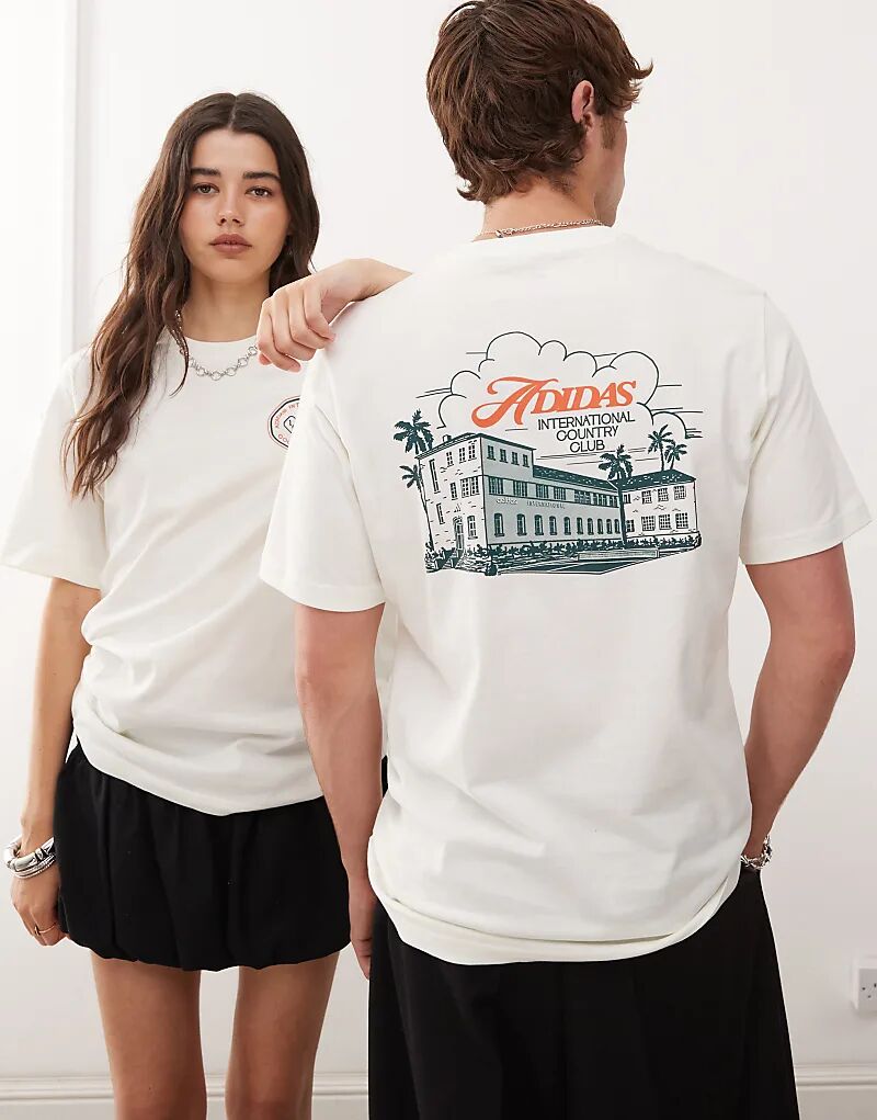 

Футболка adidas Sportswear кремового цвета с графикой загородного клуба Adidas Originals